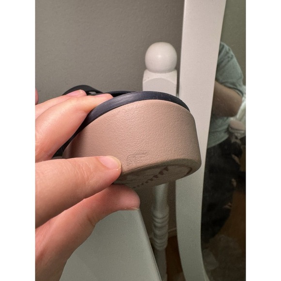 Crocs Brooklyn Buckle Wedge Platform Sandal Deep Navy Tan Women's 9  (scuffs) - Picture 7 of 16